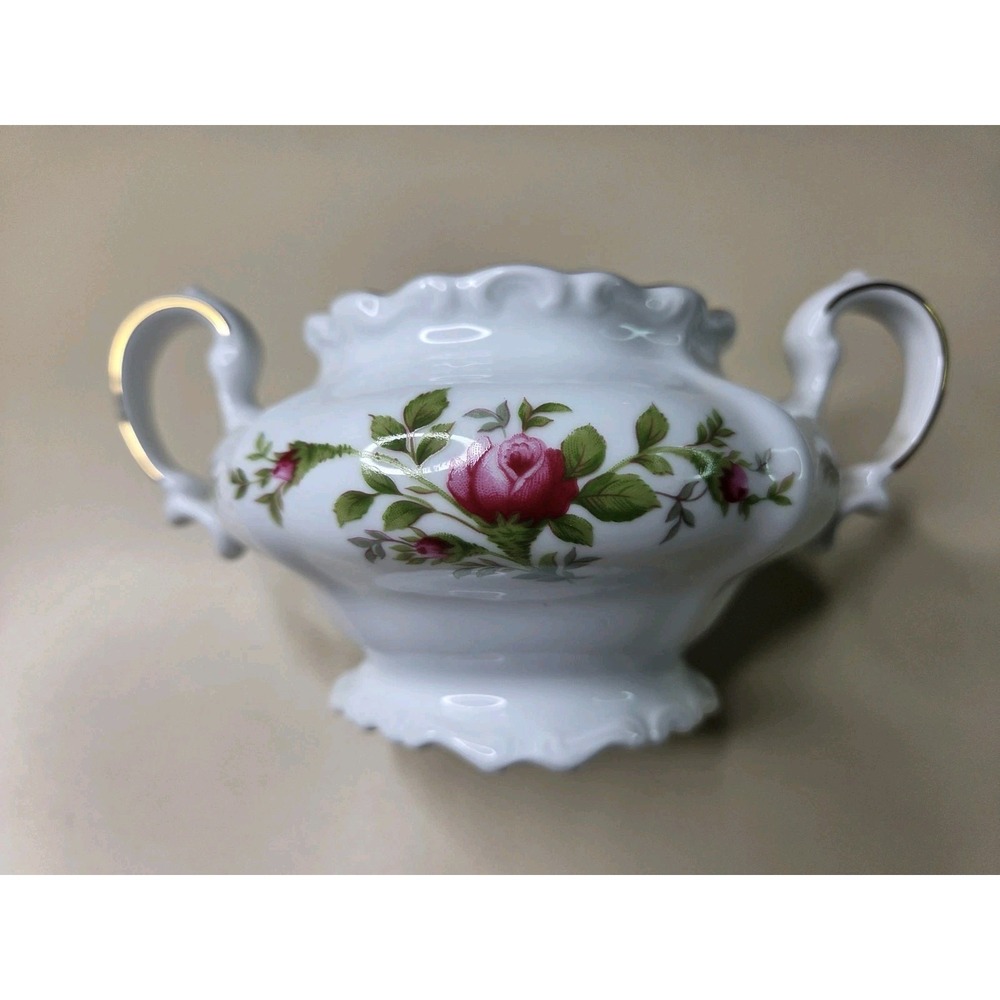 Johann Haviland Moss Rose Traditions Round Sugar Bowl